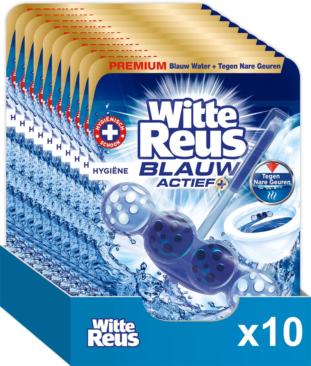 Witte Reus Blauw Actief Toiletblok - Hygiene - WC Blokjes Voordeelverpakking - 10 Stuks