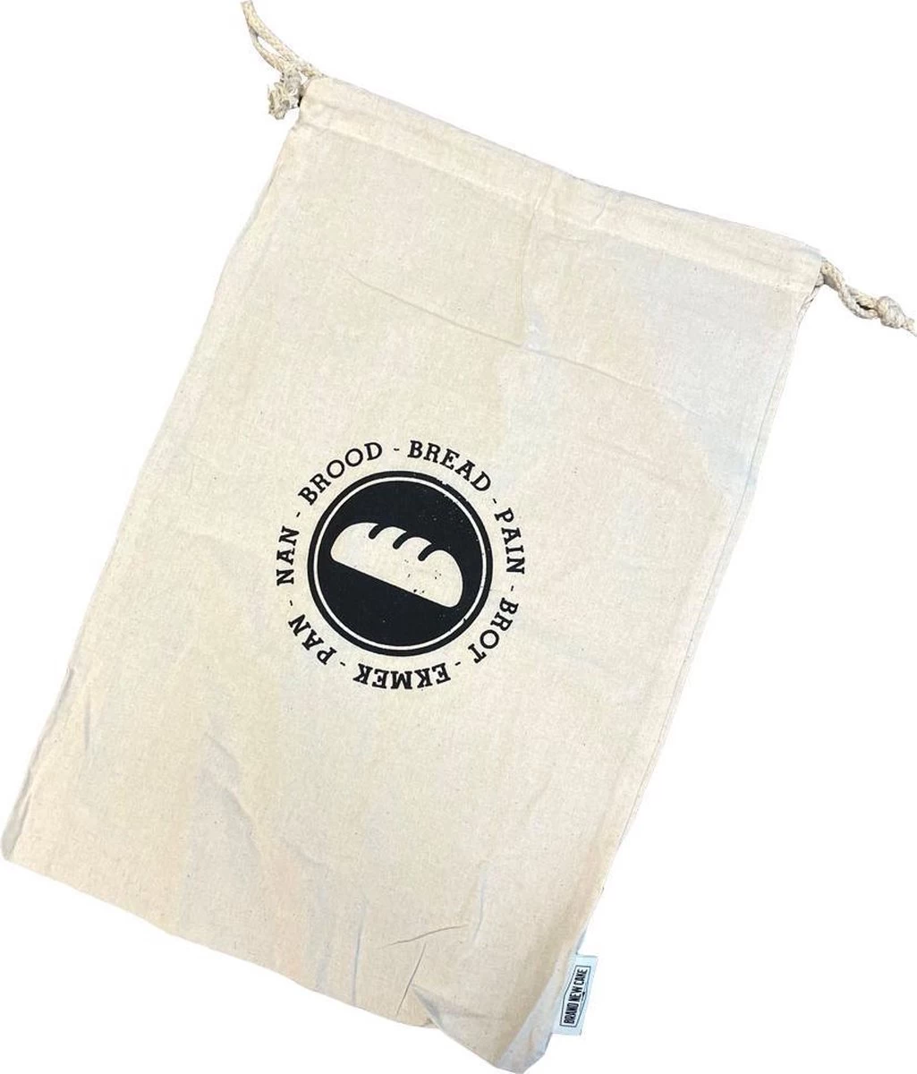BrandNewCake Broodzak Katoen 47x31cm (heel Brood) - Herbruikbare Broodzak - Broodzak Voor Thuisbakkers - Zero Waste - Duurzaam