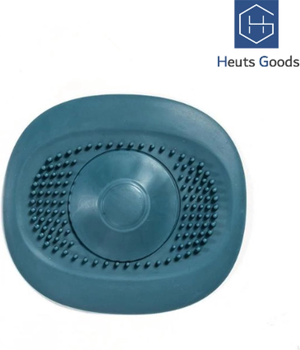 Heuts Goods - Gootsteenzeef - Gootsteenstop - Afvoerzeef - Afvoerstop - Spoelbal - Bad - Douchebak - Keuken - Wasbak - Badkuip - Siliconen - Donkerblauw - Afbeelding 11