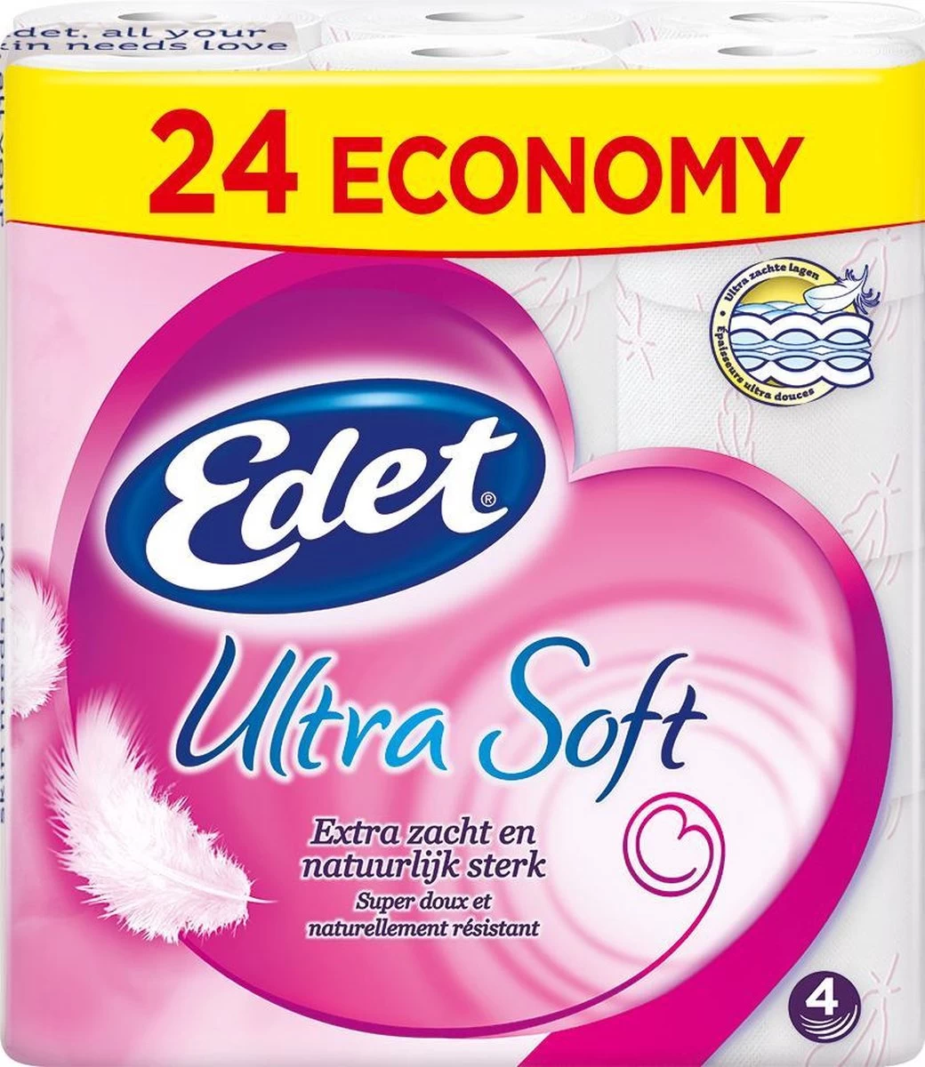 Edet Ultra Soft 4-laags Wc Papier- 24 Rollen