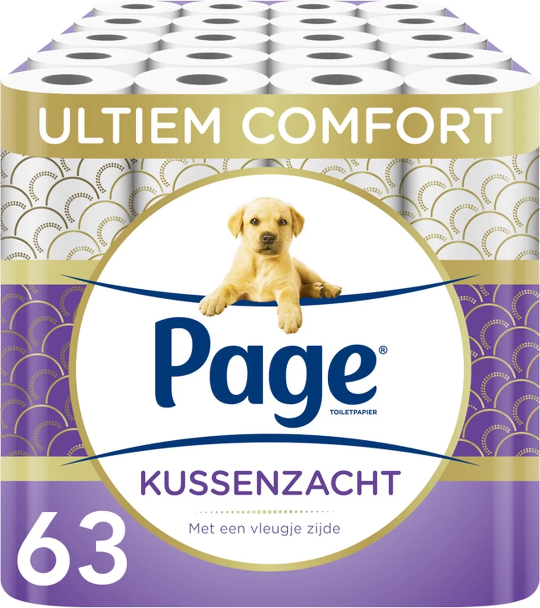 Page Toiletpapier - 63 Rollen - Kussenzacht Wc Papier (3-laags) - Met Extra Zijde - Voordeelverpakking