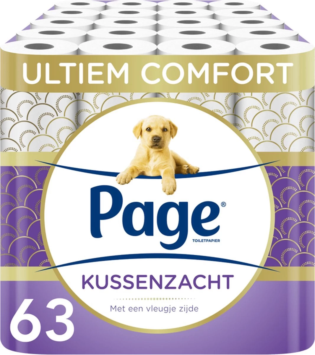 Page Toiletpapier - 63 Rollen - Kussenzacht Wc Papier (3-laags) - Met Extra Zijde - Voordeelverpakking - Afbeelding 7