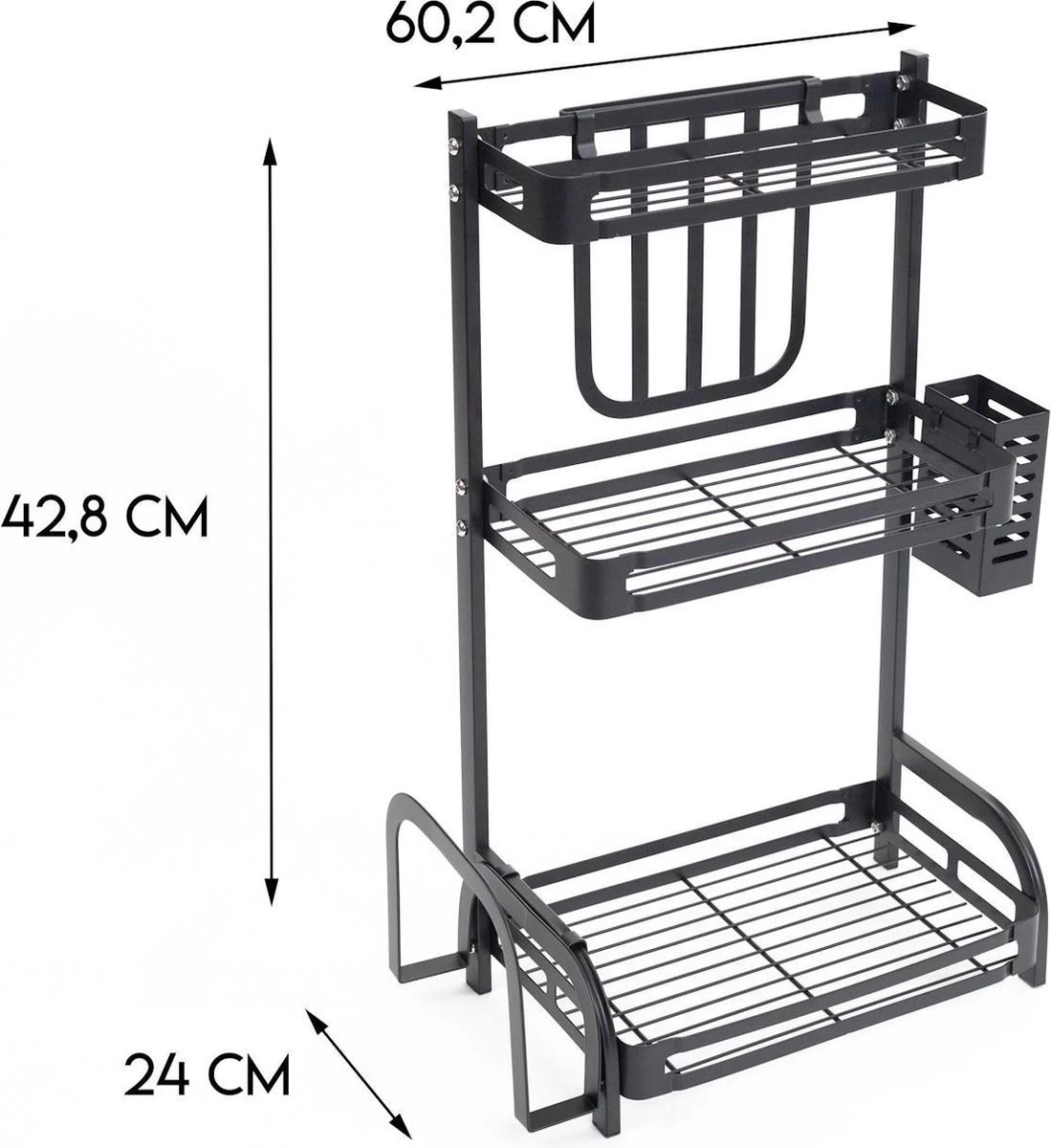 Sens Design Kruidenrek Staand – Keukenrek Voor Kruidenpotjes - Zwart - Afbeelding 7