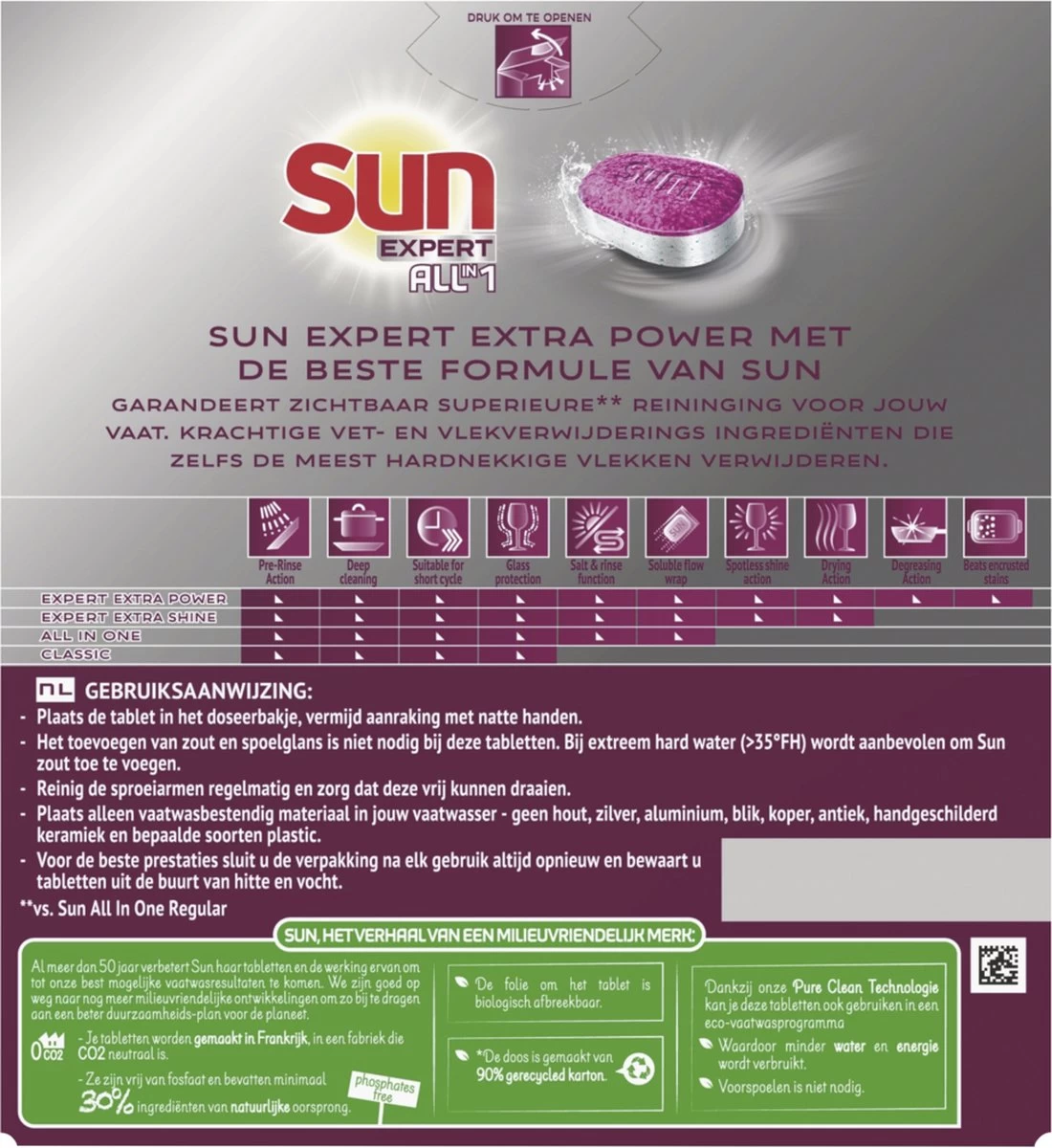 SUN® Sun Expert All-in 1 Vaatwastabletten - 60 Tabletten - Voordeelverpakking - Afbeelding 4