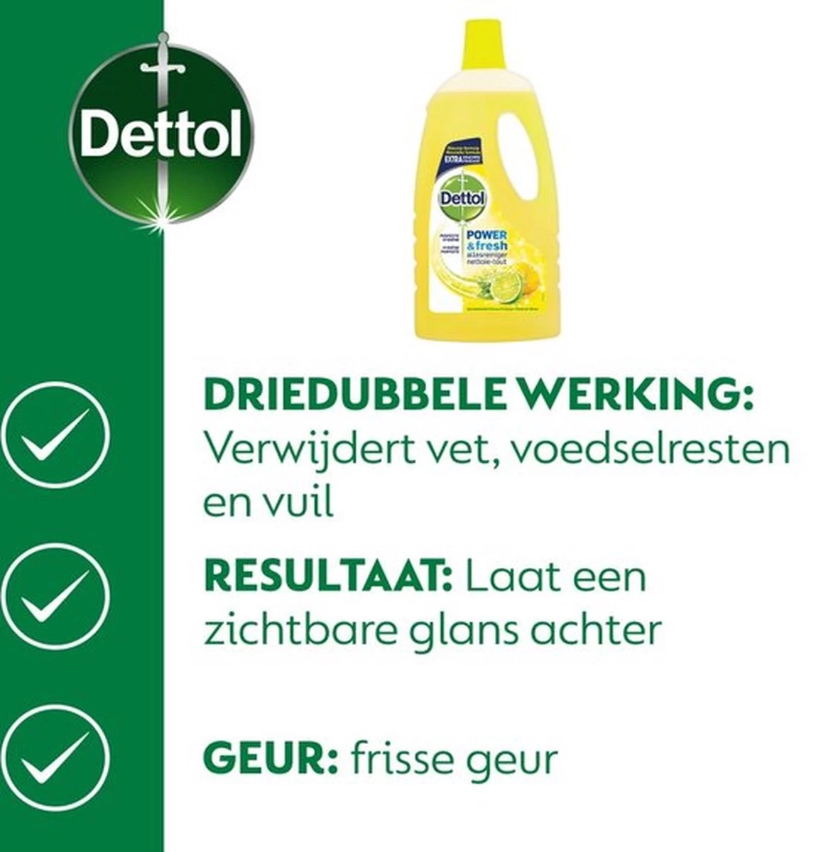 Dettol - Power & Fresh - Allesreiniger - Citrus - 8 X 1 Liter - Afbeelding 6