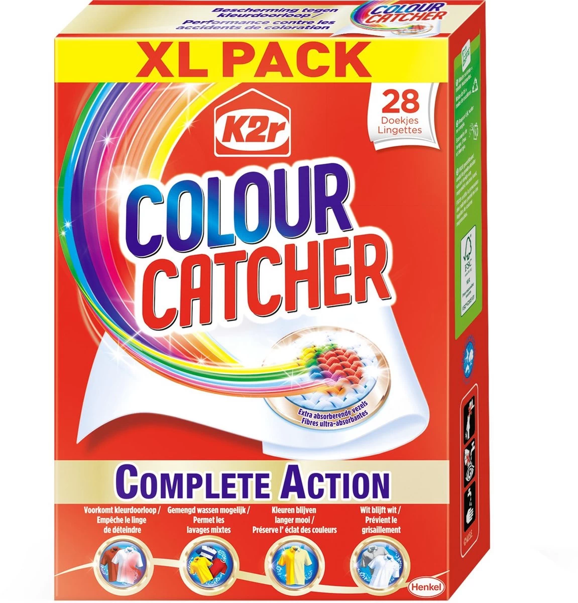K2r Colour Catcher - Anti Kleurdoorloopdoekjes - Kleurbeschermer - 28 Stuks - Afbeelding 2