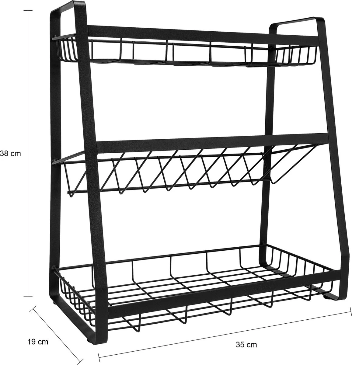 QUVIO Kruidenrek - Keukenrek Staand - Keukenrekje - Keukenrek - Aanrecht Organizer - Metaal - 19 X 35 X 38 Cm - Afbeelding 2