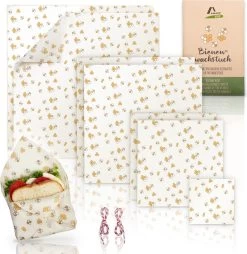 Amazy Bijenwasdoekjes (Set Van 7) - Gemaakt Van 100% Natuurlijke Bijenwas | Duurzaam Alternatief Voor Huishoudfolie En Aluminiumfolie - Voor Fruit, Groenten, Brood, Kaas En Ander Voedsel | Gecertificeerd