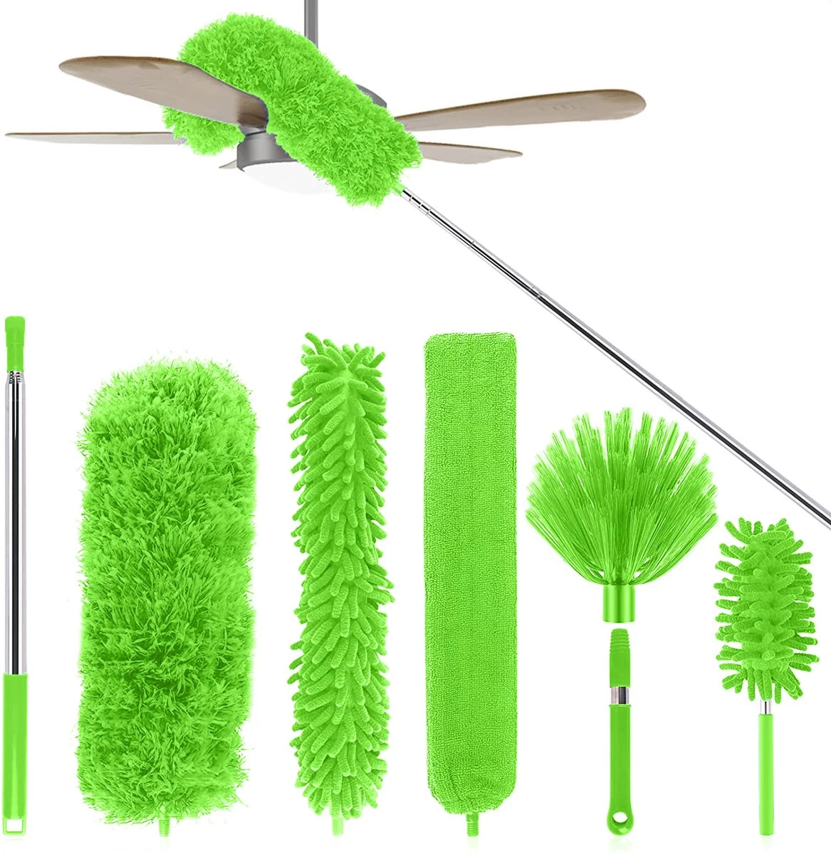 Strex Telescopische Plumeau Set Met Telescoopsteel - 60 Tot 140 Cm - Uitschuifbaar - Flexibel - Microvezel Ragebol - 5-Delige Schoonmaak Set
