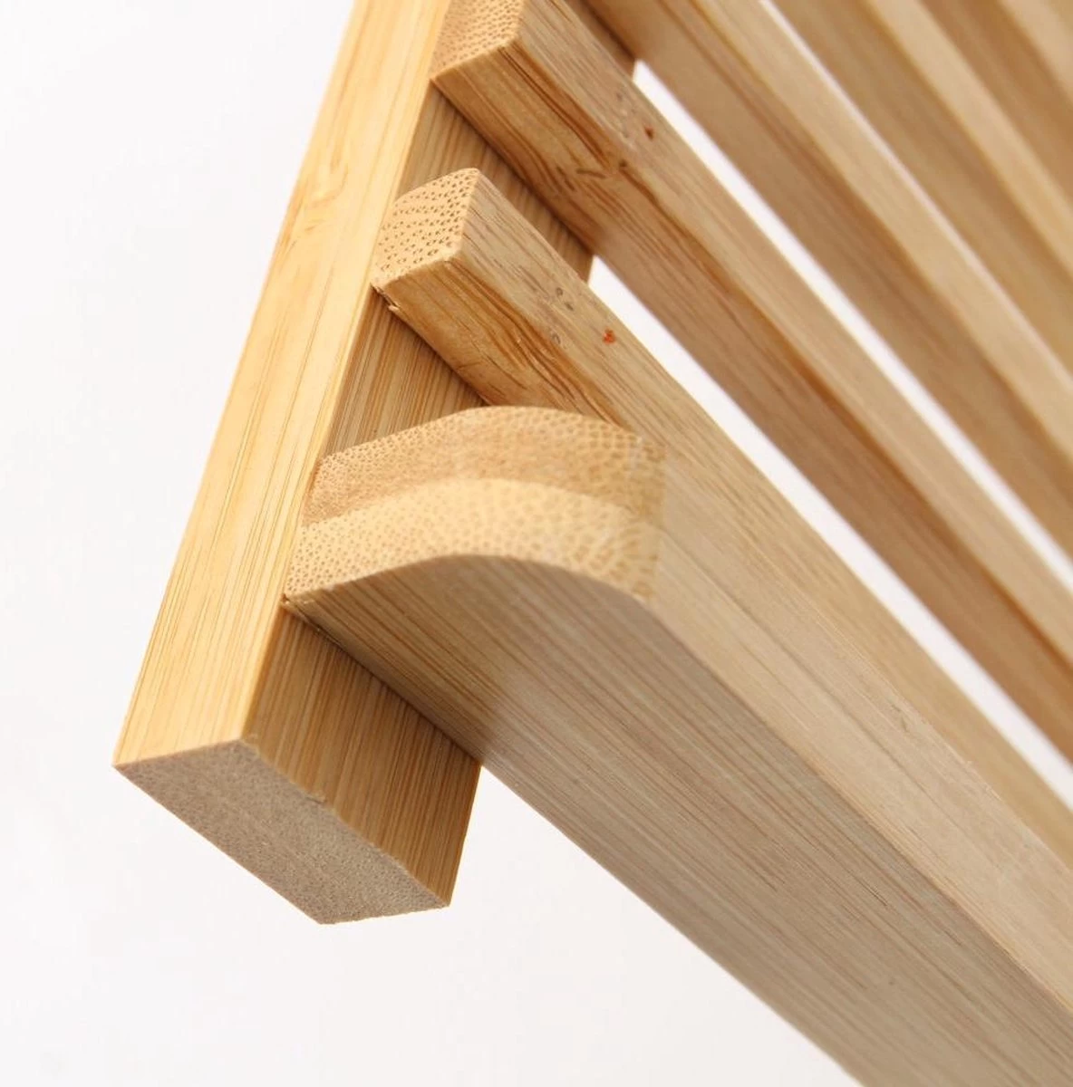 Merkloos Decopatent® Afdruiprek Voor Afwas - Bamboe - Hout - Inklapbaar Afdruiprek - Afwasrekje Inclusief Bestekhouder - Afwas Druiprek - Afbeelding 3