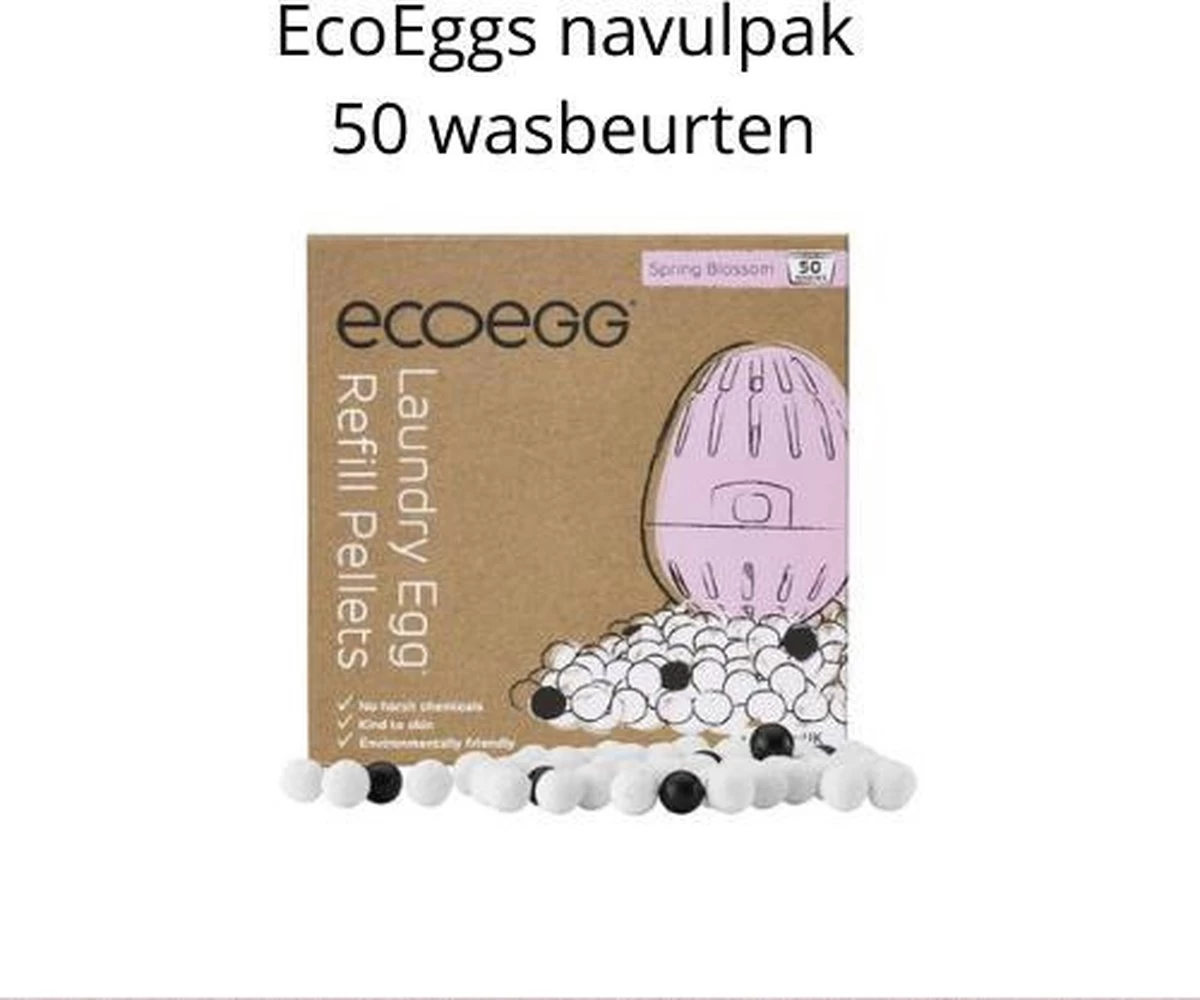 EcoEgg - Navul Eco-egg Wasbol - Refill Ecoegg Spring Bloesem - Vegan - Zuinig Wassen - Milieuvriendelijk Wassen - Propere Eco Wassen - 50 X Goedkoop Wassen - Afbeelding 2