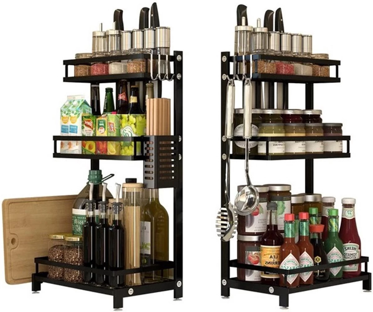 Chefs Cuisine Kruidenrek - Kruidenrek Staand - Keukenrek - Aanrecht Organiser - Bureau Organizer - Keuken Organizers - Roestvrij Staal