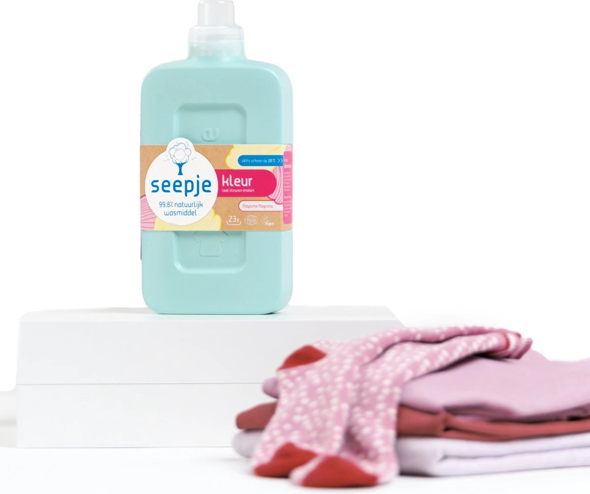 Seepje Wasmiddel - Magische Magnolia - Wasmiddel Kleur - Kwartaalpakket – 3 X 23 Wasbeurten - 3 X 1L - Afbeelding 3