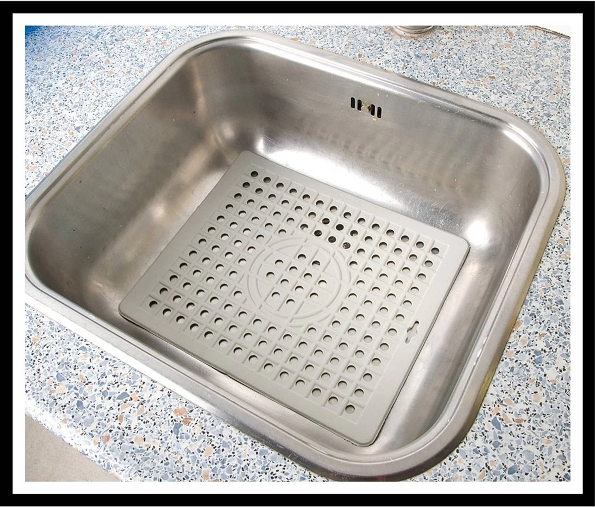 Gootsteenmat Rechthoek - 31x26cm - Rubber Mat Beschermt De Gootsteen Afwasbak En Het Servies Tegen Krassen En Beschadigingen. Past Ook In Een Vierkante Gootsteenbak