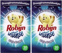 Robijn Droogtrommeldoekjes – Intense Morgenfris , 20 Doekjes - 2 Stuks
