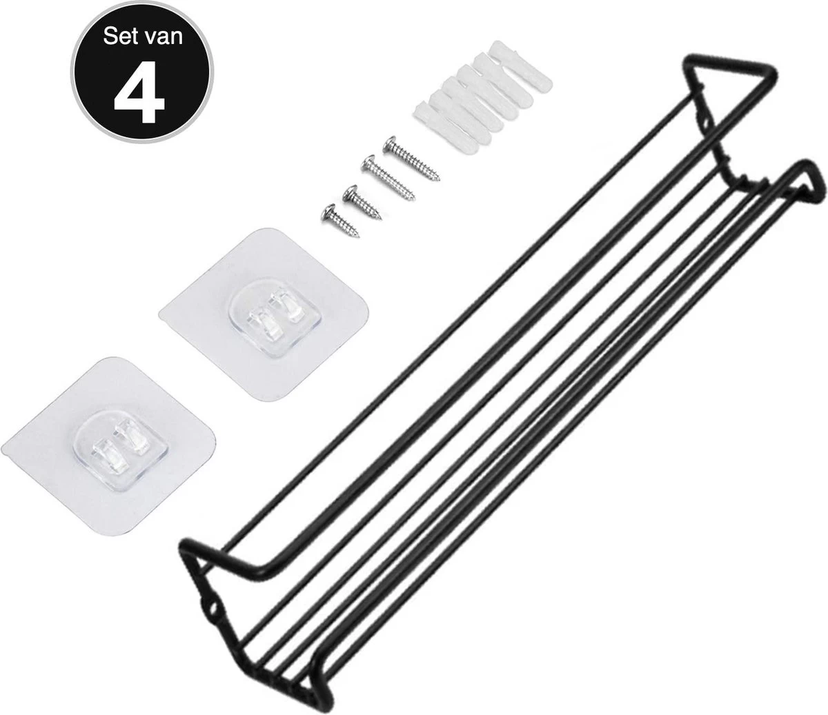 Kruidenrek Ophangbaar Kruidenpotjes Wandrek Organizer Keuken Accessoires - Zwart - Geschikt Voor Bijna Alle Kruidenpotjes - Afbeelding 5