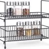 Navaris Stalen Kruidenrekje 2 Etages - Kruidenrek Staand - Rek Voor Kruidenpotjes En Glaasjes - Multifunctionele Organizer Voor Keuken En Badkamer