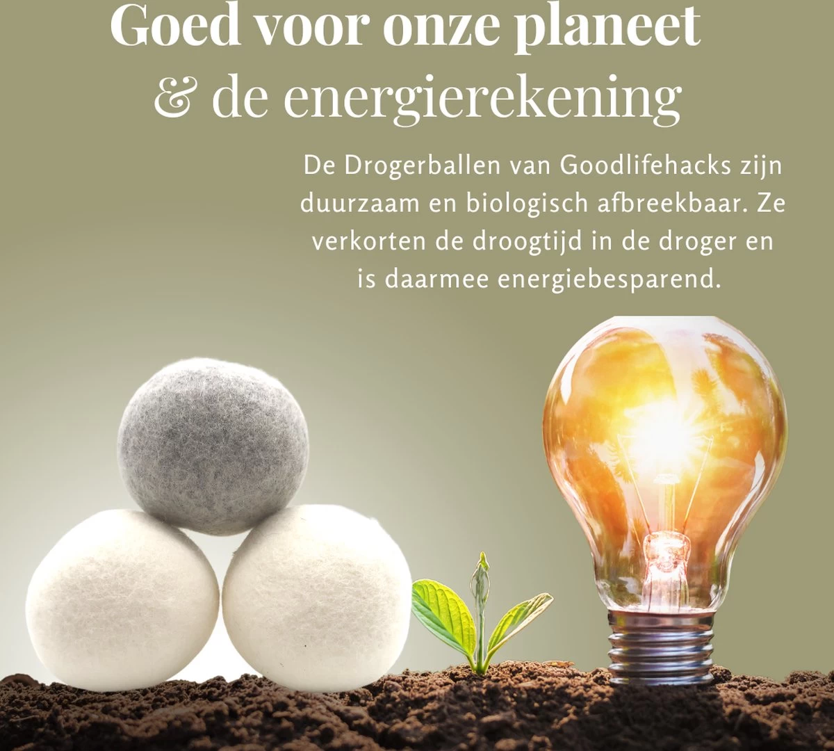 Goodlifehacks Originele XL 6 Stuks Drogerballen - Wasbollen - Wasverzachter - Zero Waste Dryerballs - Duurzaam - Herbruikbare Droogballen - Wit & Grijs - Energie Besparen - Afbeelding 11