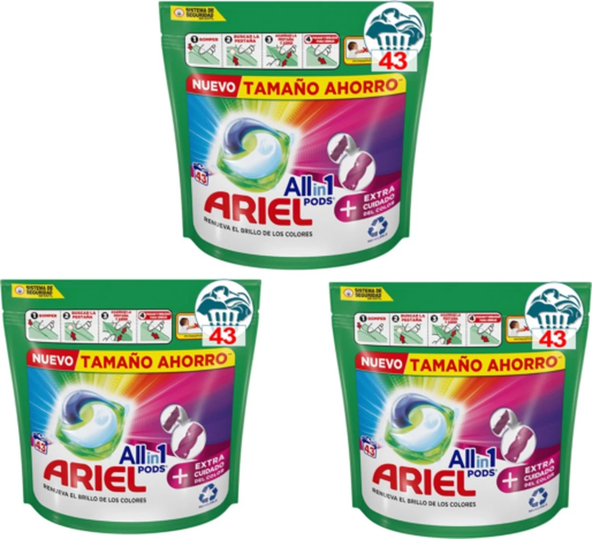 Ariel All In One Wasmiddel Pods - Kleur - 129 Wasbeurten