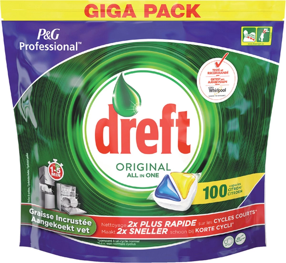 Dreft - Original - All In One - Vaatwastabletten - Citroen - 100 Stuks - Afbeelding 3