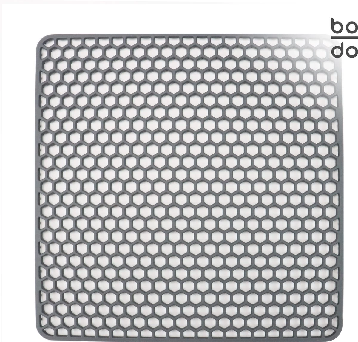 BODO Gootsteenmat Siliconen Donker Grijs - 30.5 X 30.5 Cm - Keuken Accessoires - Gootsteen Beschermer - Onderzetters Siliconen - Anti Kras - Gootsteen Accessoires