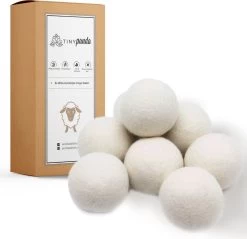 Merkloos Droger Ballen XL 8 Stuks – Zero Waste Dryer Balls - Duurzaam – Wasverzachter – Herbruikbare Drogerballen – Droogt De Was Sneller – Tiny Panda