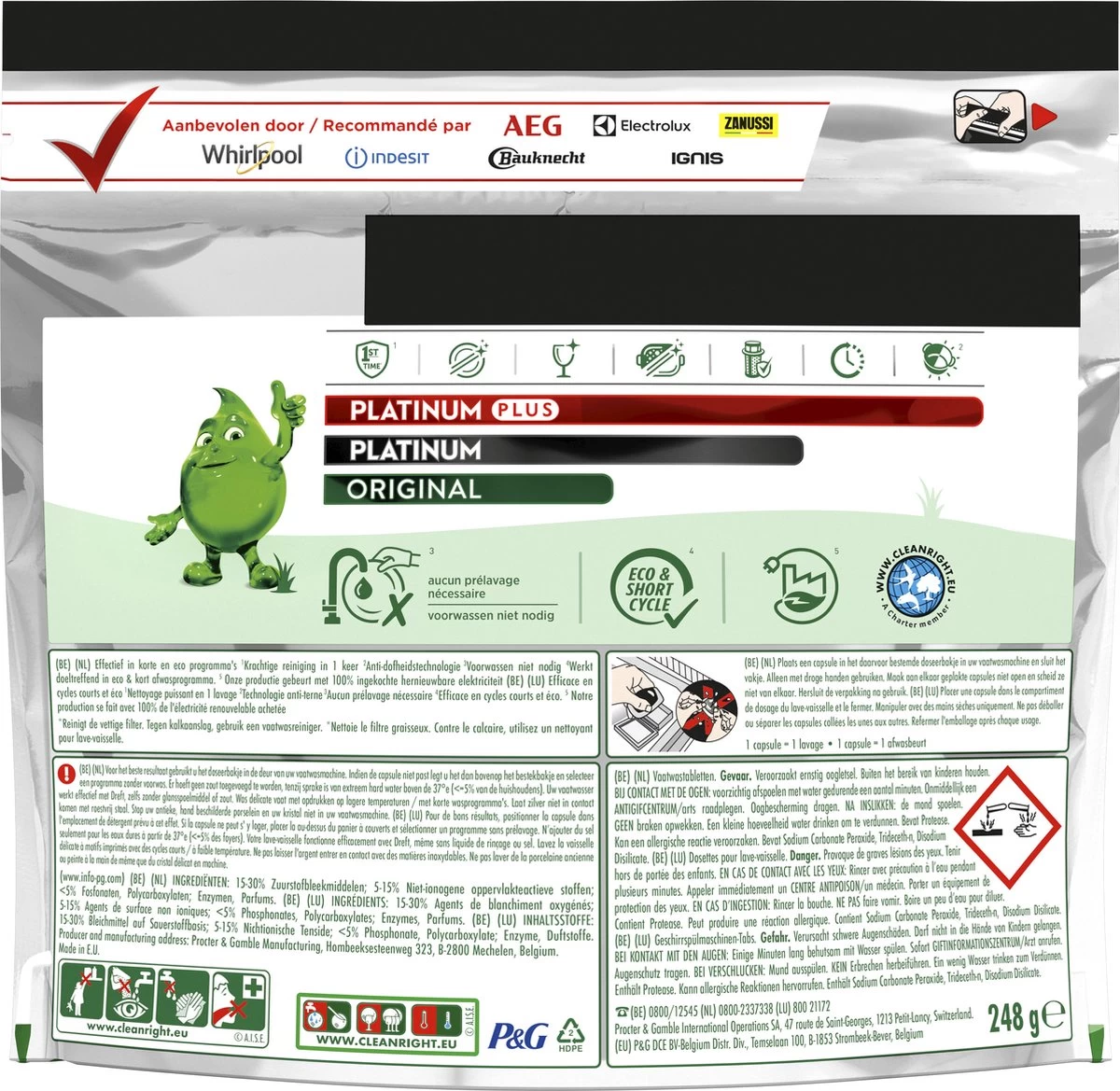Dreft Platinum Plus All In One Machine Clean - Vaatwastabletten - 5 X 16 Tabletten - Afbeelding 2