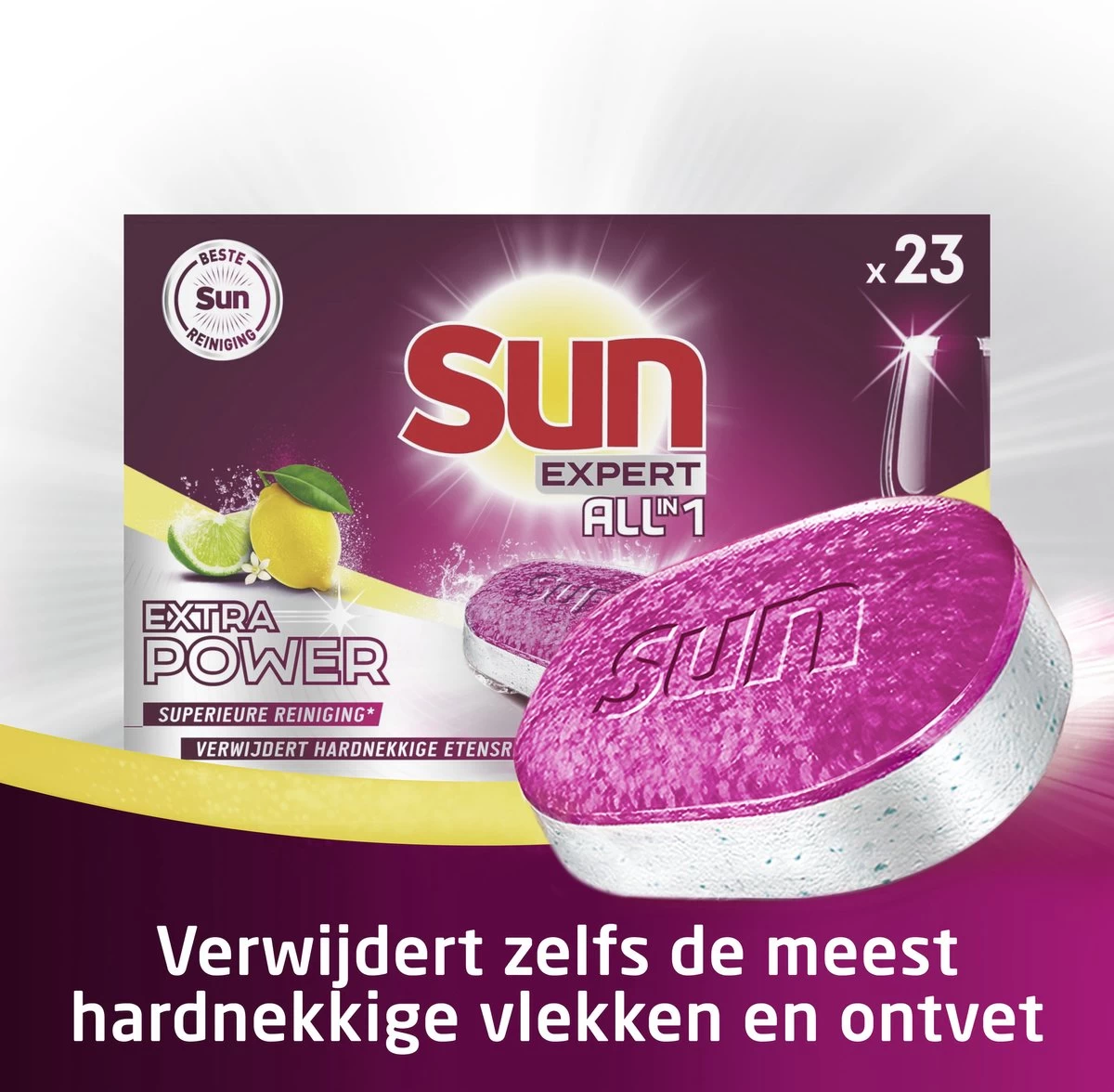 SUN® Sun All-In-1 Extra Power Lemon Vaatwastabletten - 6 X 23 Tabletten - Voordeelverpakking - Afbeelding 7