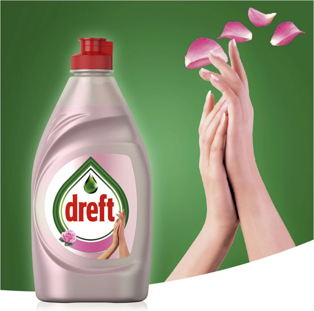 Dreft Clean & Care Rose & Satin Afwasmiddel - 8x780ml - Voordeelverpakking - Afbeelding 2
