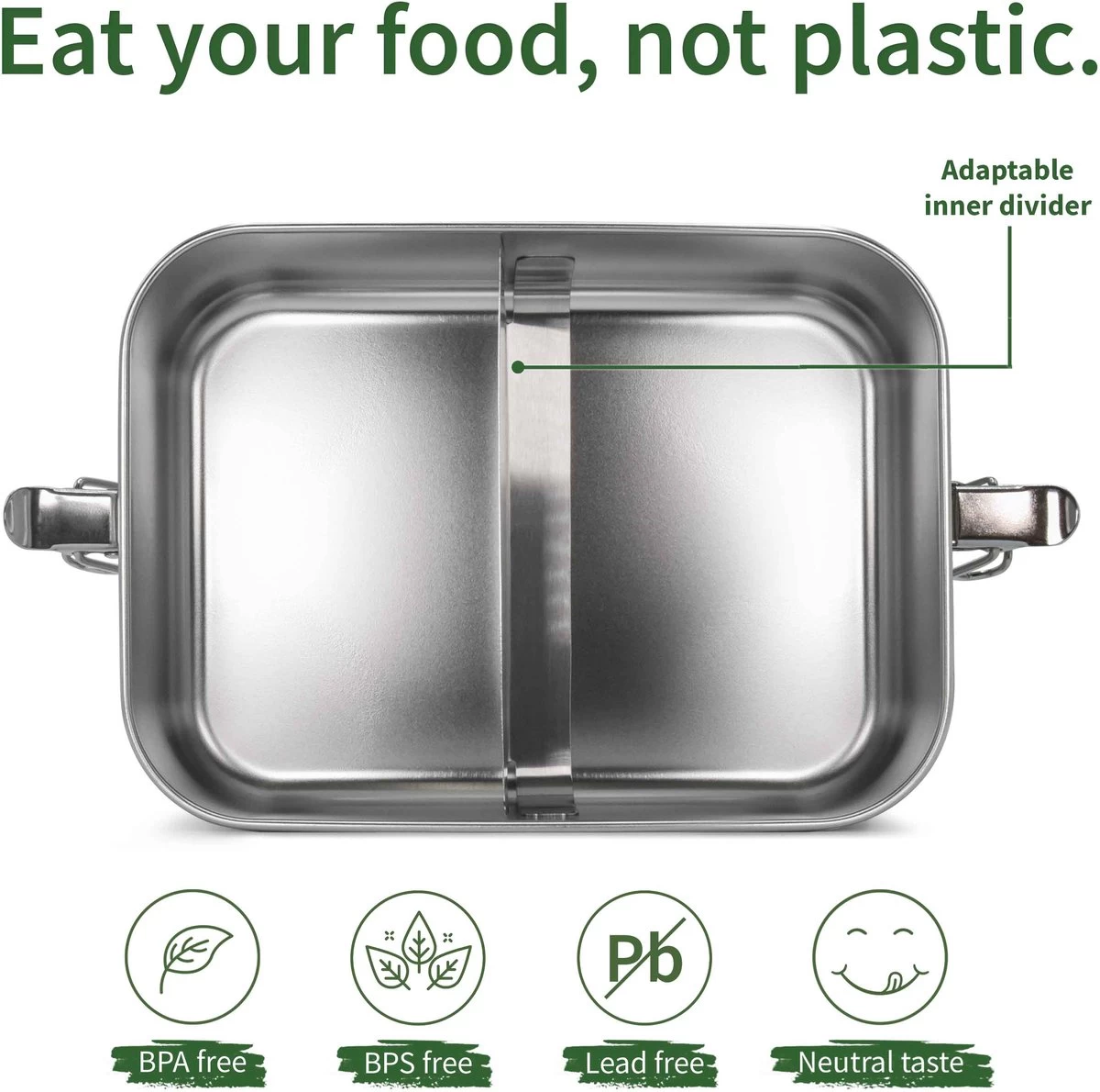 Bamboe Lunch Box 1400 Ml | Broodbox | Ecologisch | Roestvrijstalen Lunchbox | Bentobox No Leak | Smaakloos | Bamboe Grote Broodtrommel | Lunchbox Volwassenen | Lunchbox RVS Bamboe | Bambaw - Afbeelding 4