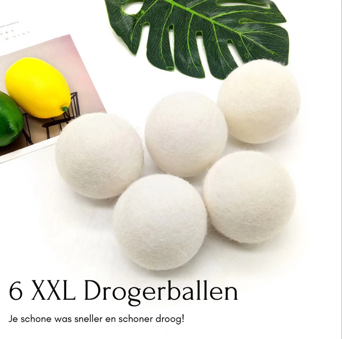 Geniet Van Gemak® | Herbruikbare Wollen Drogerballen | Wasbollen | Schaapswol | Duurzame En Energiebesparende Wasballen | 6 XL Drogerballen - Afbeelding 5