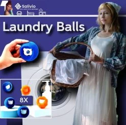 Salivio Laundryballs - 8x Wasbol Set - Huisdieren Haar Verwijderen - Wasbollen - Drogerballen - Energiebesparend - Wasverzachter - Milieuvriendelijk Wassen