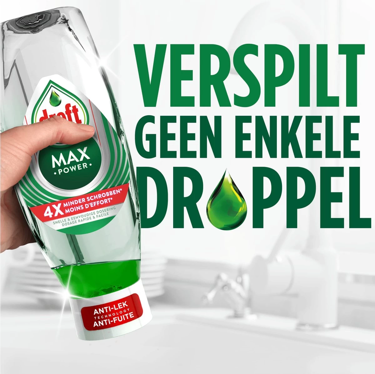 Dreft MaxPower - Vloeibaar Afwasmiddel - Voordeelverpakking 8 X 450 Ml - Afbeelding 6