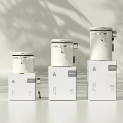 Koffiebonen Opbergbus- Koffiebonen Bewaren - Nieuw Voedsel Bewaren - Kitchen Merchandise - Vooraadbus - Bewaardozen - Kitchen Merchandise - 1.8L Vooraadpot - Voorraadpotten - Gebroken Wit Kleur - Opslagtank Voor Gedroogd Fruit- Opslag Van Koffiebonen