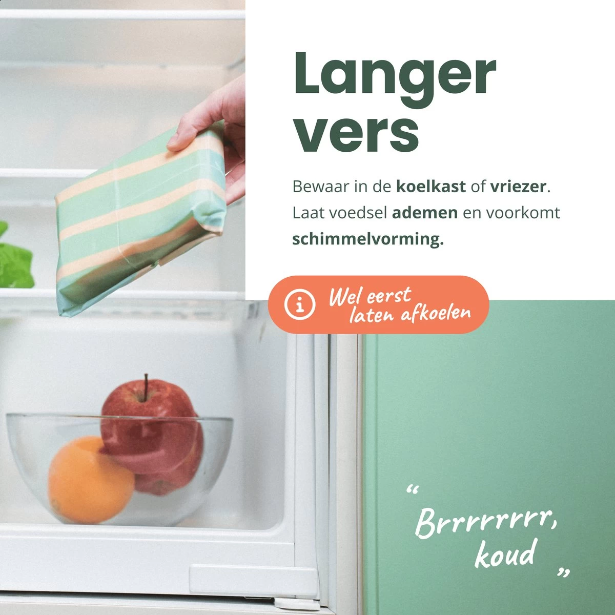 BROODNODIG® - Bijenwas Wraps (Bijenwas Doek) - Set Van 4 - 1S, 2M, 1L - Foodwrap - Beeswax Wraps - Bee Wrap - Beewax - Bijenwasdoek - Zero Waste - Duurzaam Cadeau - Herbruikbaar Boterhamzakje - Afbeelding 2