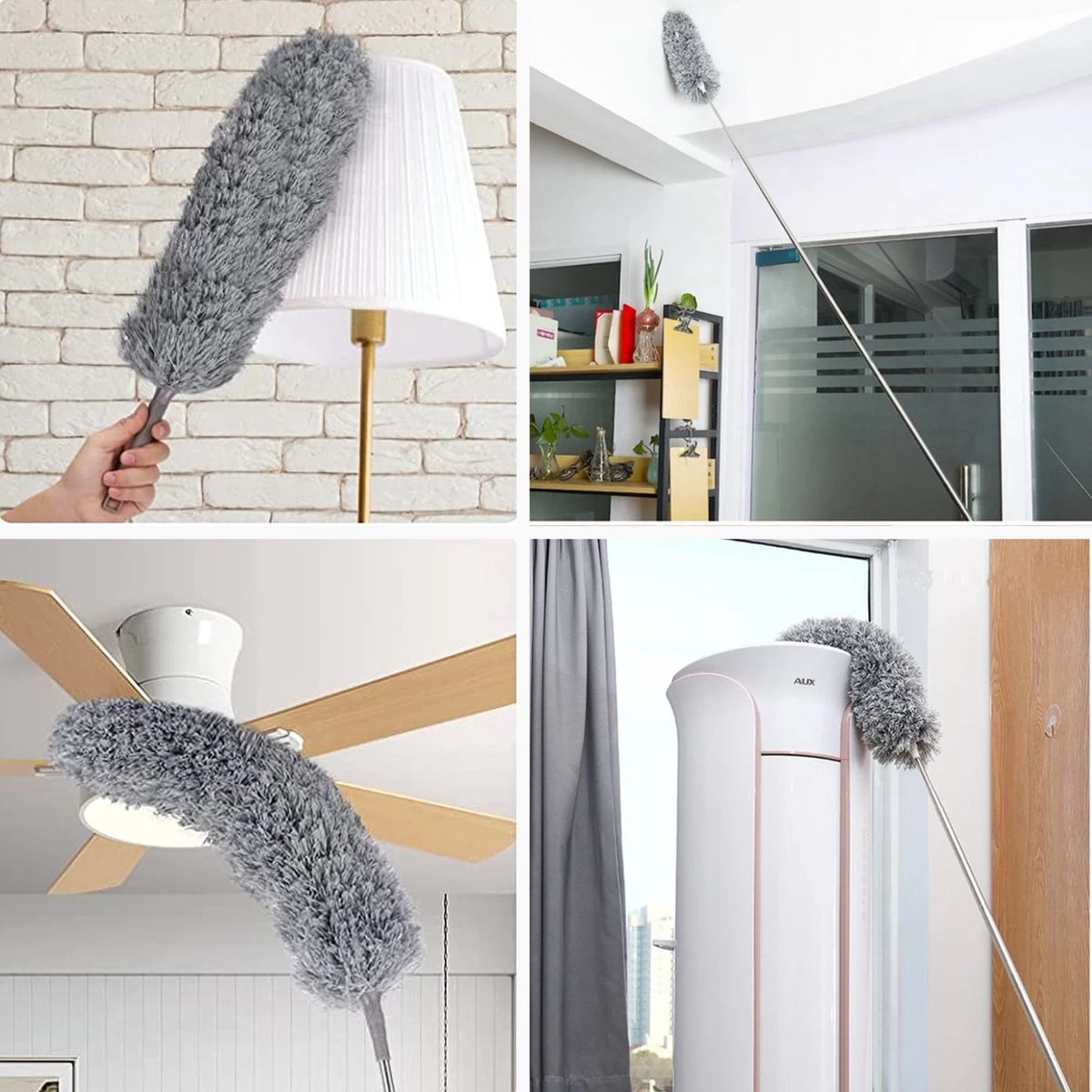 ForDig Telescopische Plumeau Microvezel - Duster Met Telescoopsteel Uitschuifbaar Tot 250 Cm - Wasbaar - 360 Graden Draaibaar - Afbeelding 2