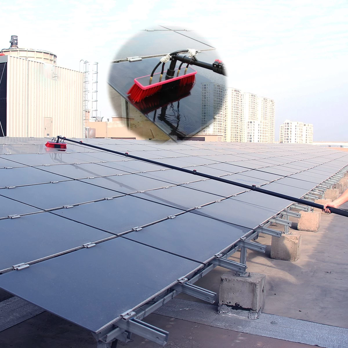 Kibani Telescoop Borstel 6m - Telescoopsteel Ramenwassen - Telescoopsteel Met Borstel - Telescoopsteel - Telescoopsteel Met Waterdoorvoer - Ramenwassen - Raamwisser Met Telescoopsteel - Telescoopstelen - Afbeelding 2