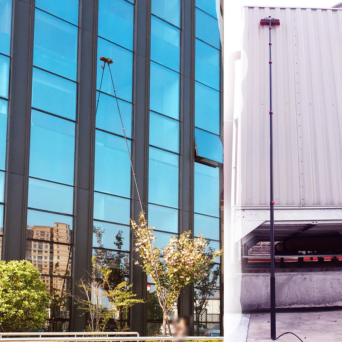 Kibani Telescoop Borstel 9m - Telescoopsteel Ramenwassen - Telescoopsteel Met Borstel - Telescoopsteel - Telescoopsteel Met Waterdoorvoer - Ramenwassen - Raamwisser Met Telescoopsteel - Raamwisser - Telescoopstelen - Afbeelding 2