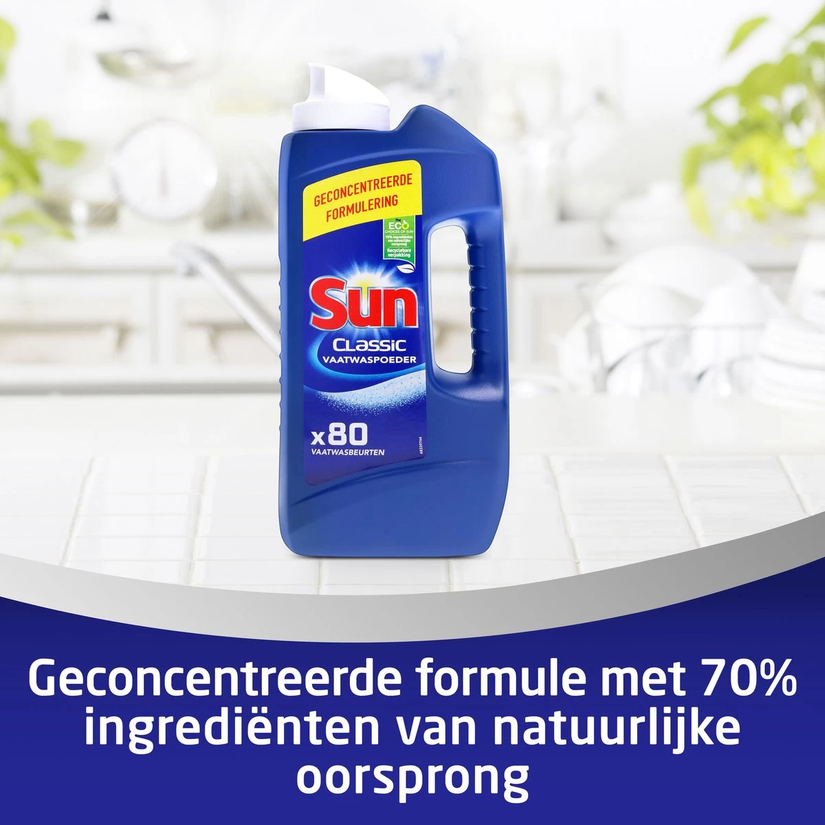 SUN® Sun Vaatwaspoeder 1,36KG - 80 Wasbeurten - Afbeelding 6