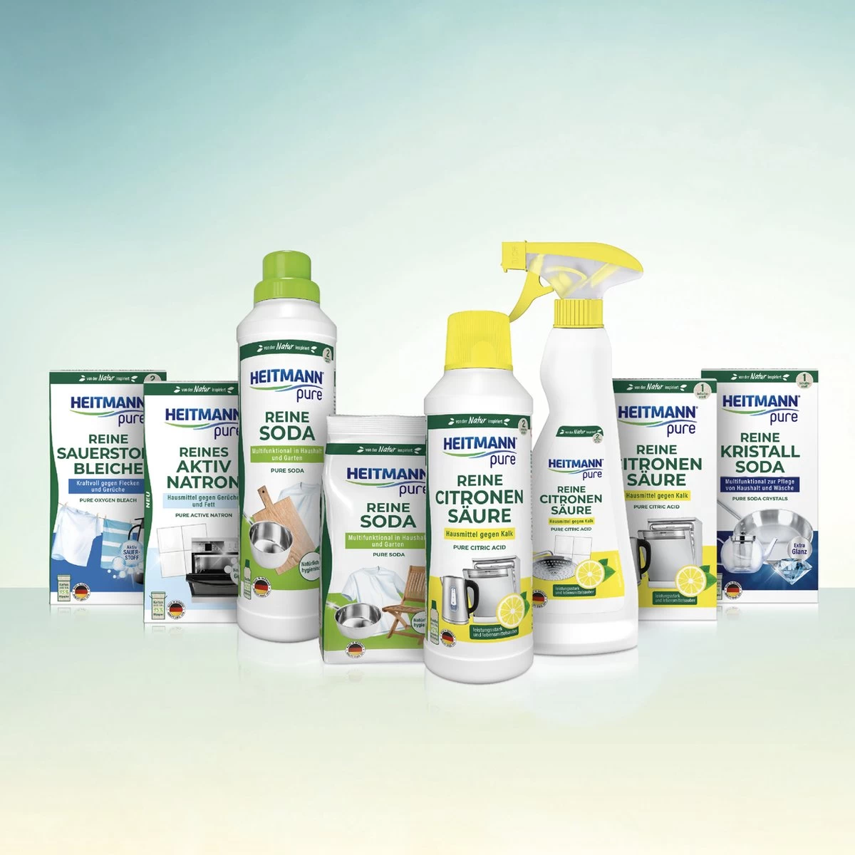 HEITMANN Pure Ontkalker- Citroenzuur Ontkalker, Natuurvriendelijke Kalkreiniger Voor Een Hygiënische Reiniging - Poeder, 1x 350 G - Afbeelding 6