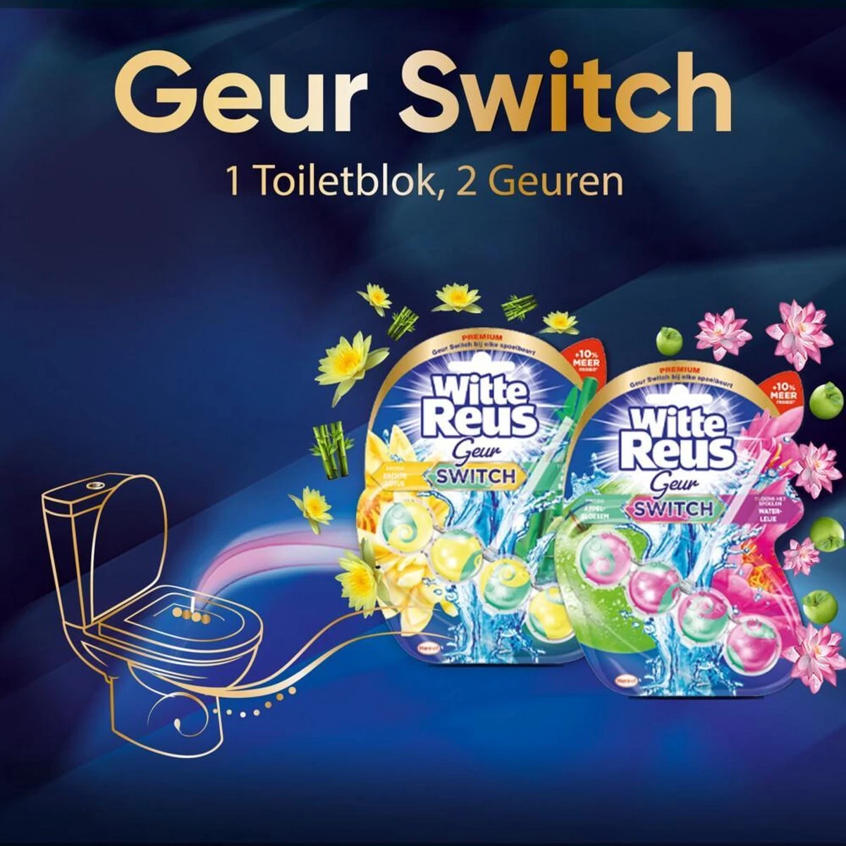 Witte Reus Toiletblok Geur Switch - Lotus Bamboe - WC Blokjes Voordeelverpakking - 10 Stuks - Afbeelding 10