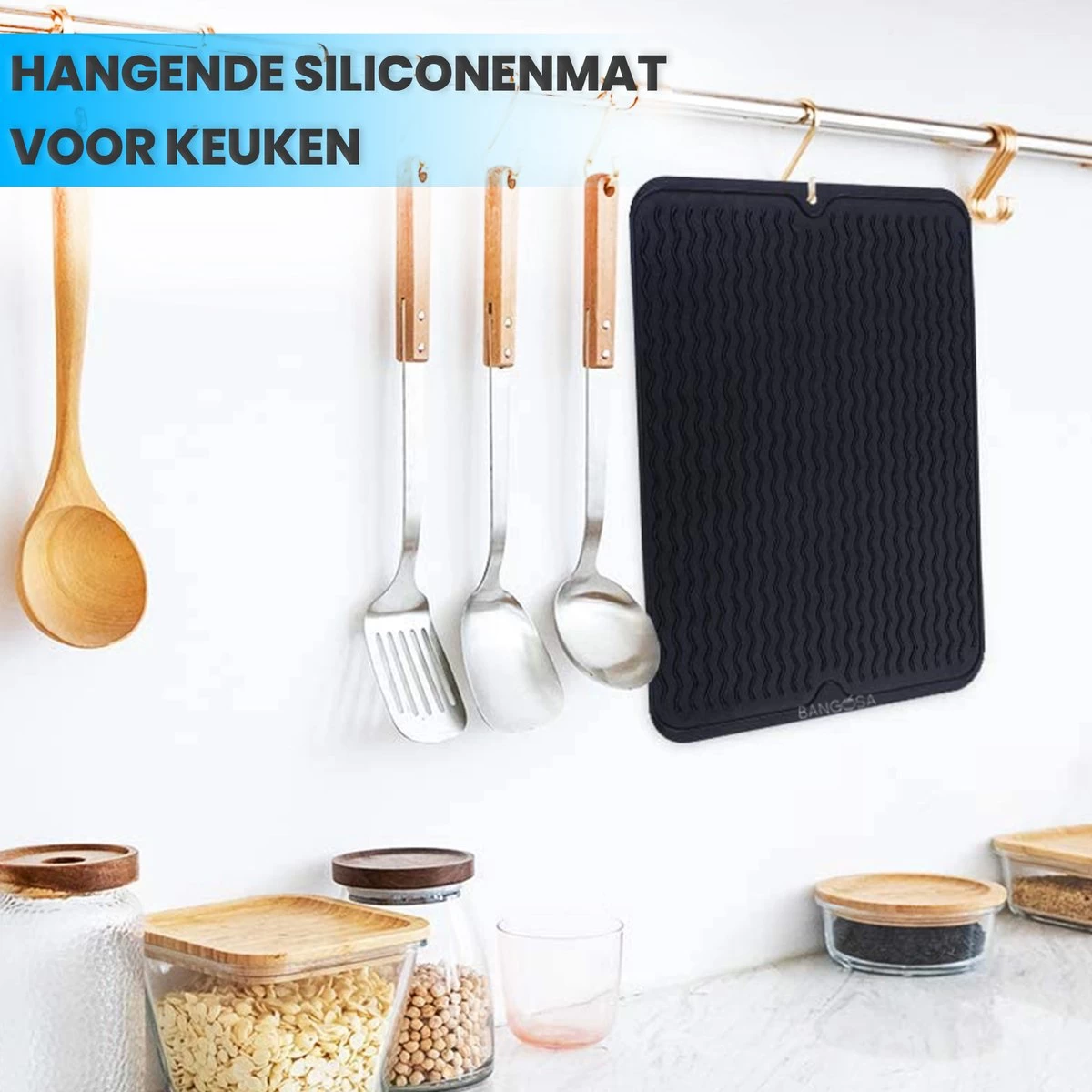Bangosa Afdruipmat - Vaat Afwas Droogmat - Siliconen 50 X 40 - Afbeelding 4