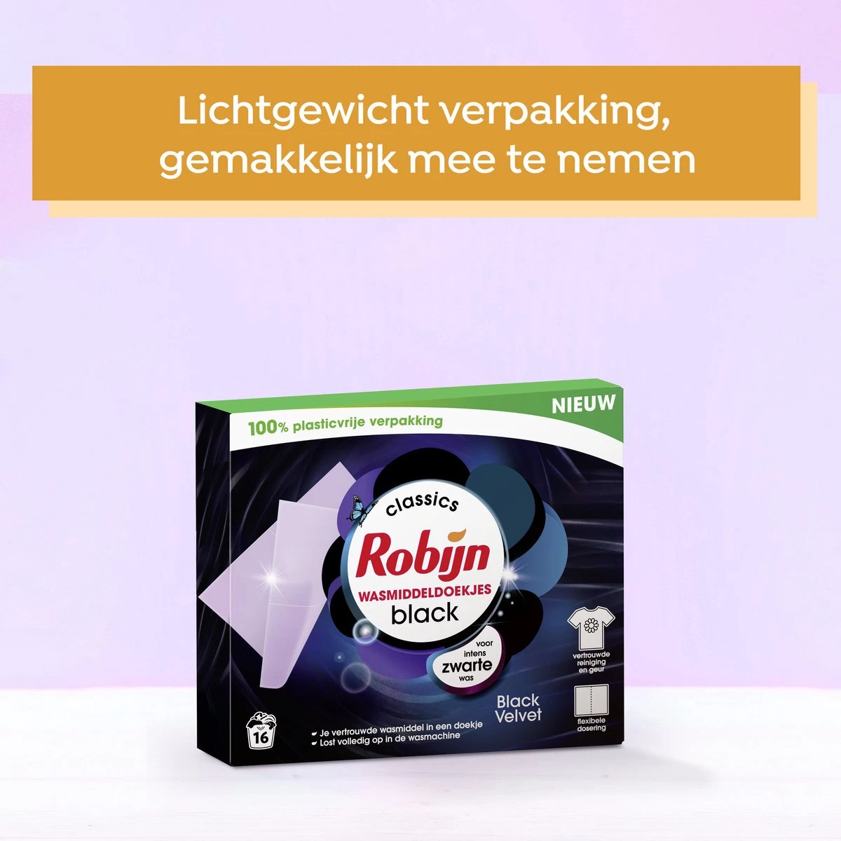 Robijn Classics Black Velvet Wasmiddeldoekjes - 4 X 16 Wasstrips - Voordeelverpakking - Afbeelding 4