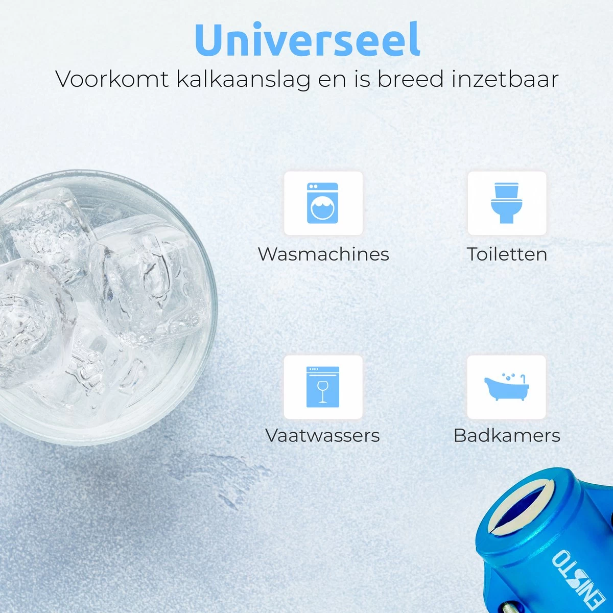 ENISTO® Magnetische Waterontharder Small – Waterontharder Magneet – Douchefilter – Waterontkalker – Waterverzachter – Antikalk – Blauw – RVS - Afbeelding 5