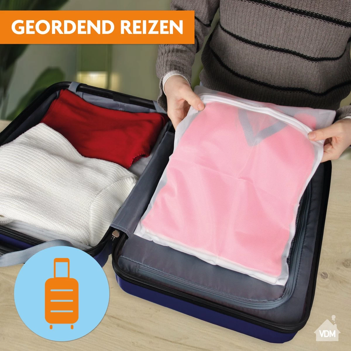 LaundrySpecialist Waszakken Voor Wasgoed - Set Van 3 Stuks - Ook Te Gebruiken Als Travel Organizer - Afbeelding 4