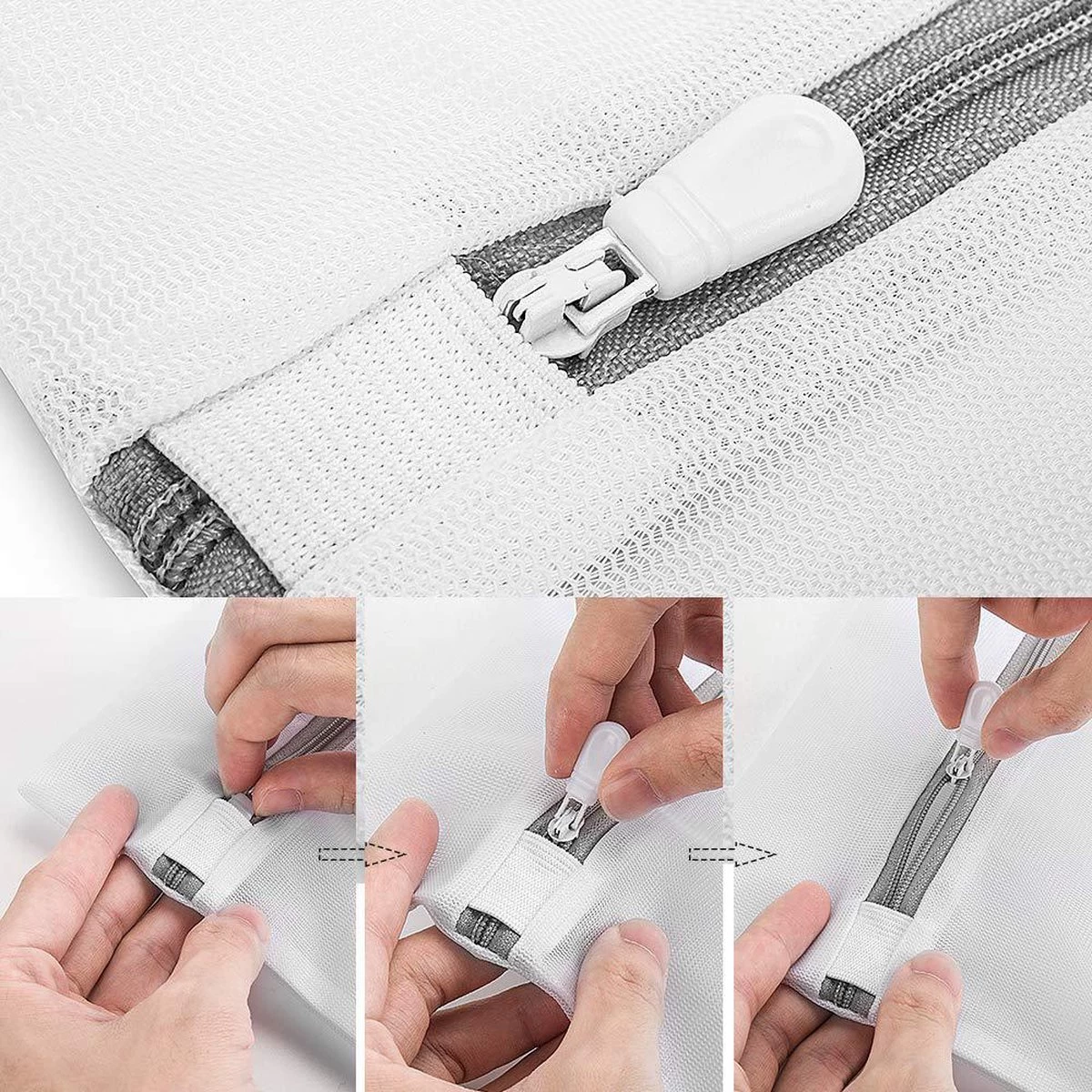 ForDig Wasnet Waszakjes (5 Stuks) Voor Lingerie En Fijne Was - Geschikt Voor Wasmachine - Met Rits - Wit - Afbeelding 9