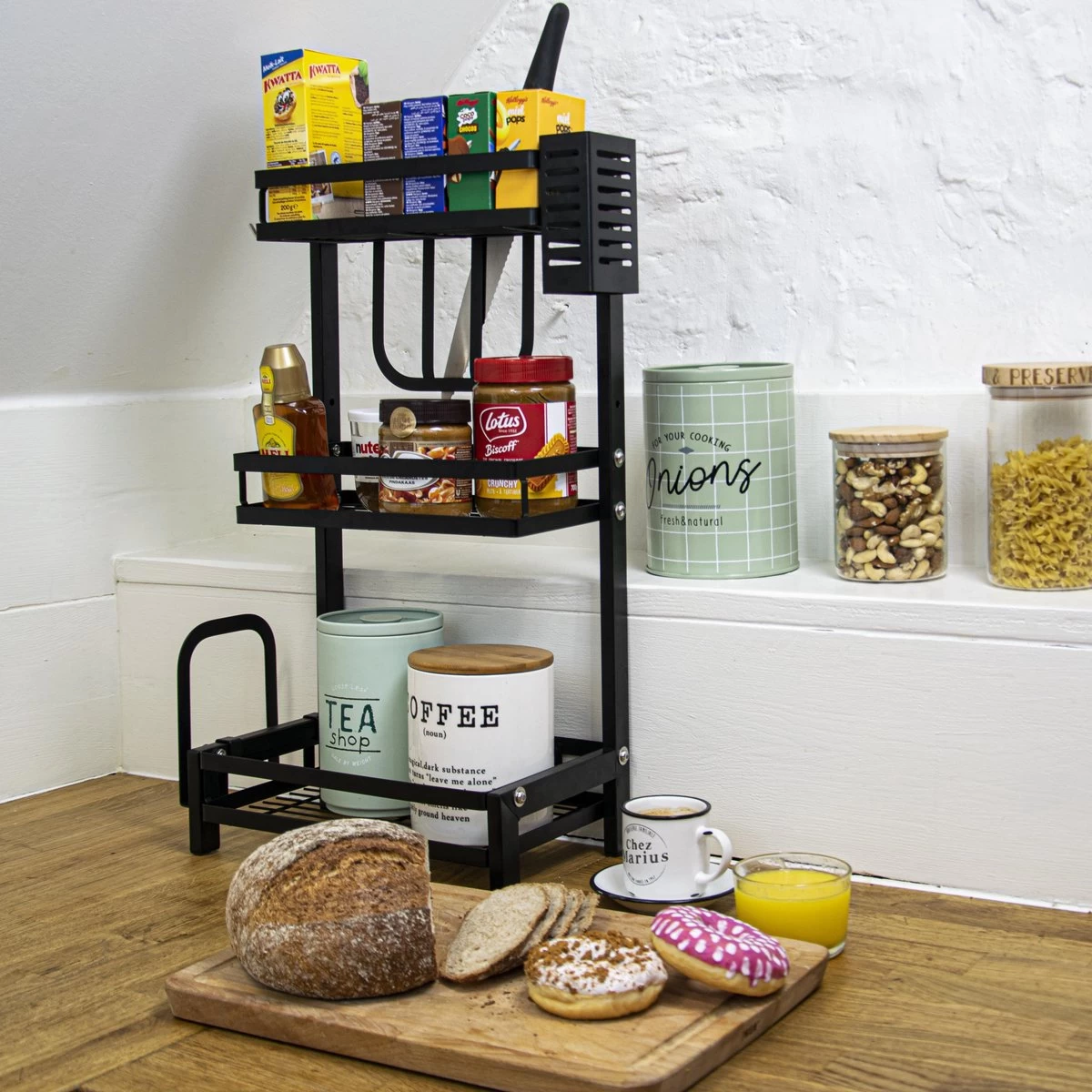 Chefs Cuisine Kruidenrek - Kruidenrek Staand - Keukenrek - Aanrecht Organiser - Bureau Organizer - Keuken Organizers - Roestvrij Staal - Afbeelding 5