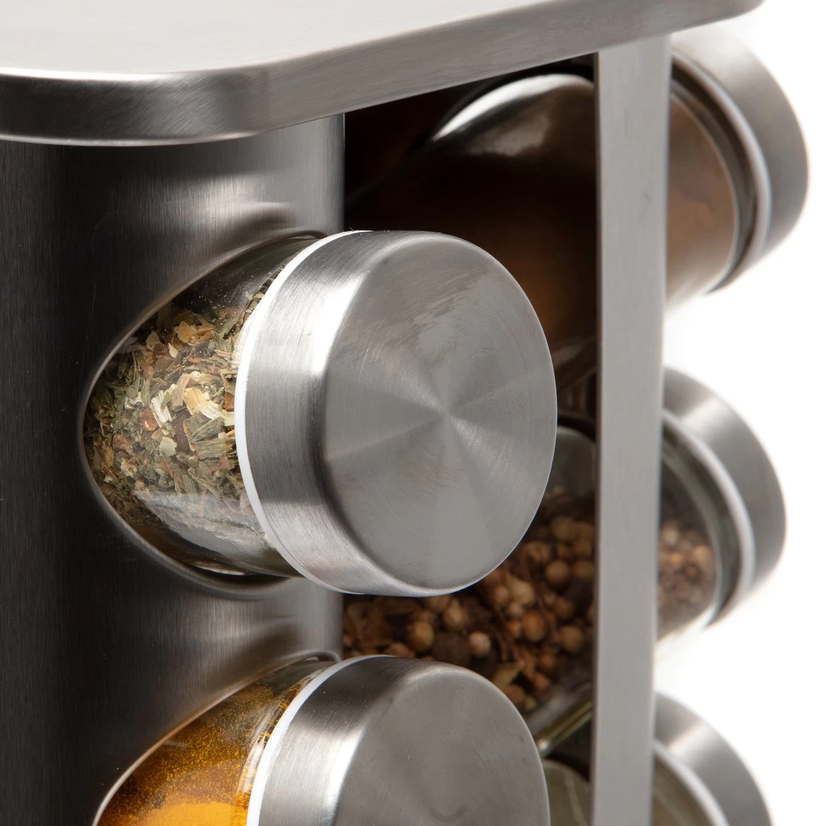 Pazzo Goods - Kruidenrek Staand - Kruidenrek Met Potjes - Zilver - RVS - Kruidenrek Draaibaar - 20 Kruidenpotjes - Inclusief Stickers & Stift - Kruiden Carrousel - Afbeelding 5