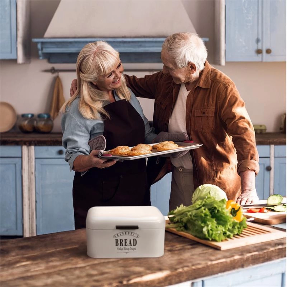 Delaware Broodtrommel Metaal 30 X 16 X 20,5 Cm Klapdeksel Ventilatiegaten - Afbeelding 4