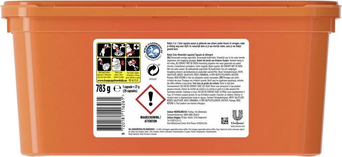 Robijn Color 3 In 1 Wascapsules - 3 X 29 Wasbeurten - Halfjaarbox - Afbeelding 3